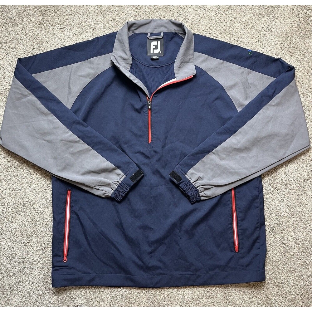 FJ Footjoy Mens Golf 1/4 Zip Navy Blue/Gray Pullover Size Large/L - Picture 3 of 10
